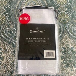 Beautyrest Silky Smooth Satin King Pillowcases - Bright White Healthier Hair